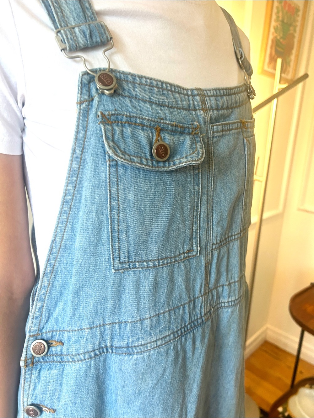 Vintage 90s Denim Overall Dress • Women’s S/M